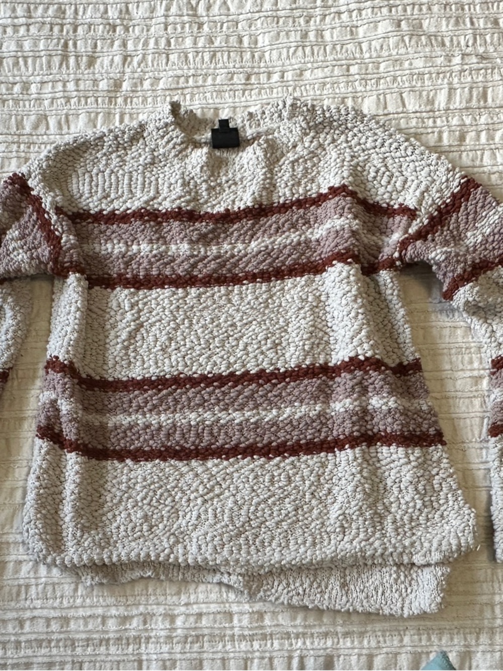 bobeau Cream striped sweater